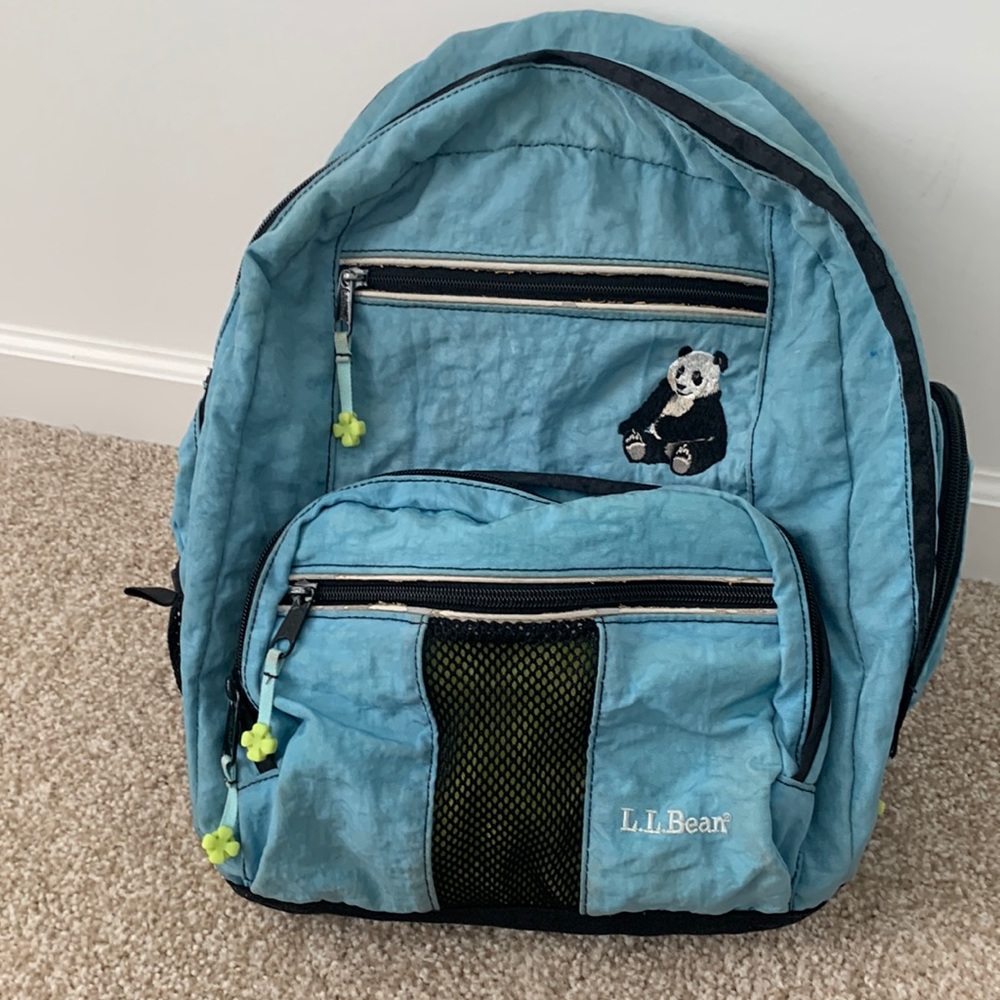 Ll bean vintage blue backpack